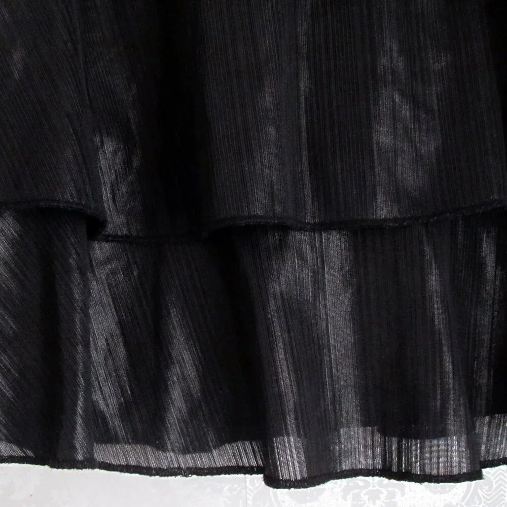 GIRL'S RUFFLED MINI SKIRT w SHORTS, L, BLACK w ELASTIC WAISTBAND, by JUSTICE